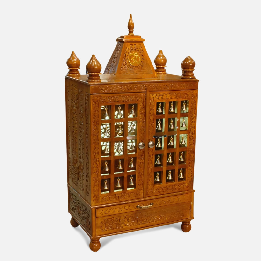  Krittika Teak Wood Mandir (Teak) side view 