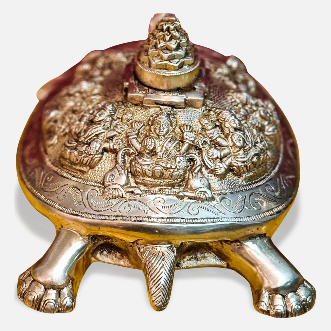 Kurma Tortoise Brass Idol back view 