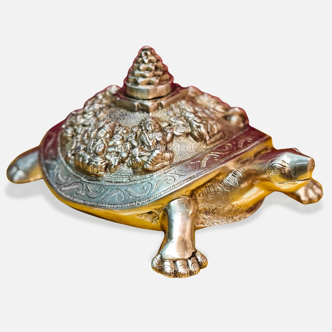 Kurma Tortoise Brass Idol side angle  
