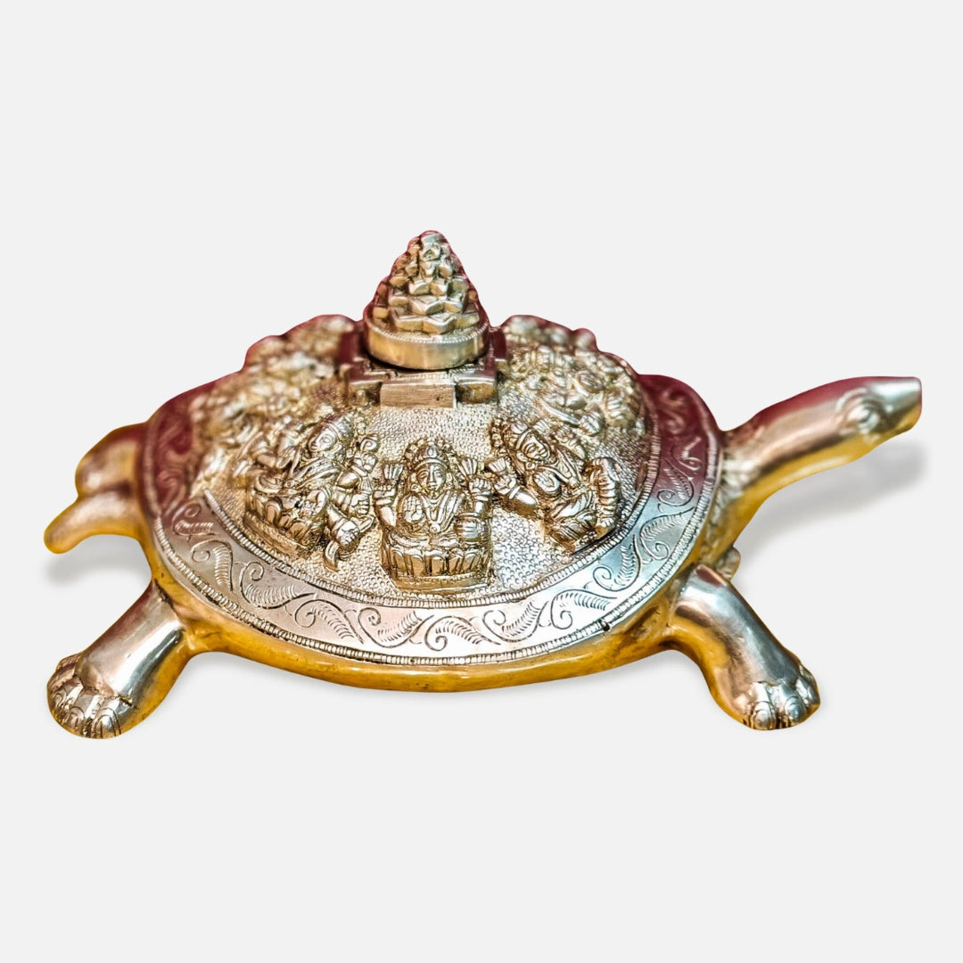 Kurma Tortoise Brass Idol side view 