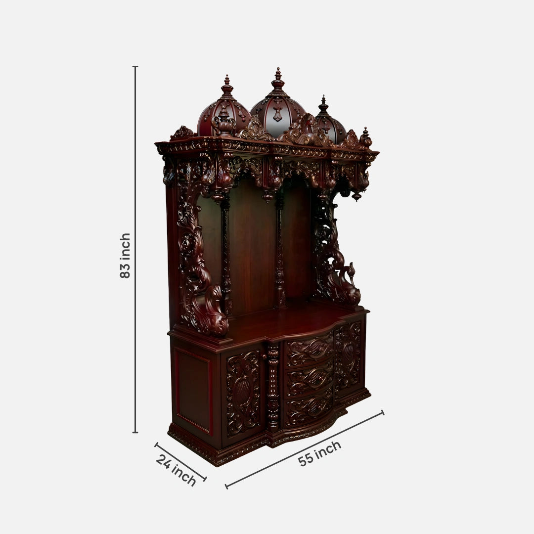 Kutralam Teak Wood Mandap (Cherry) dimensions 