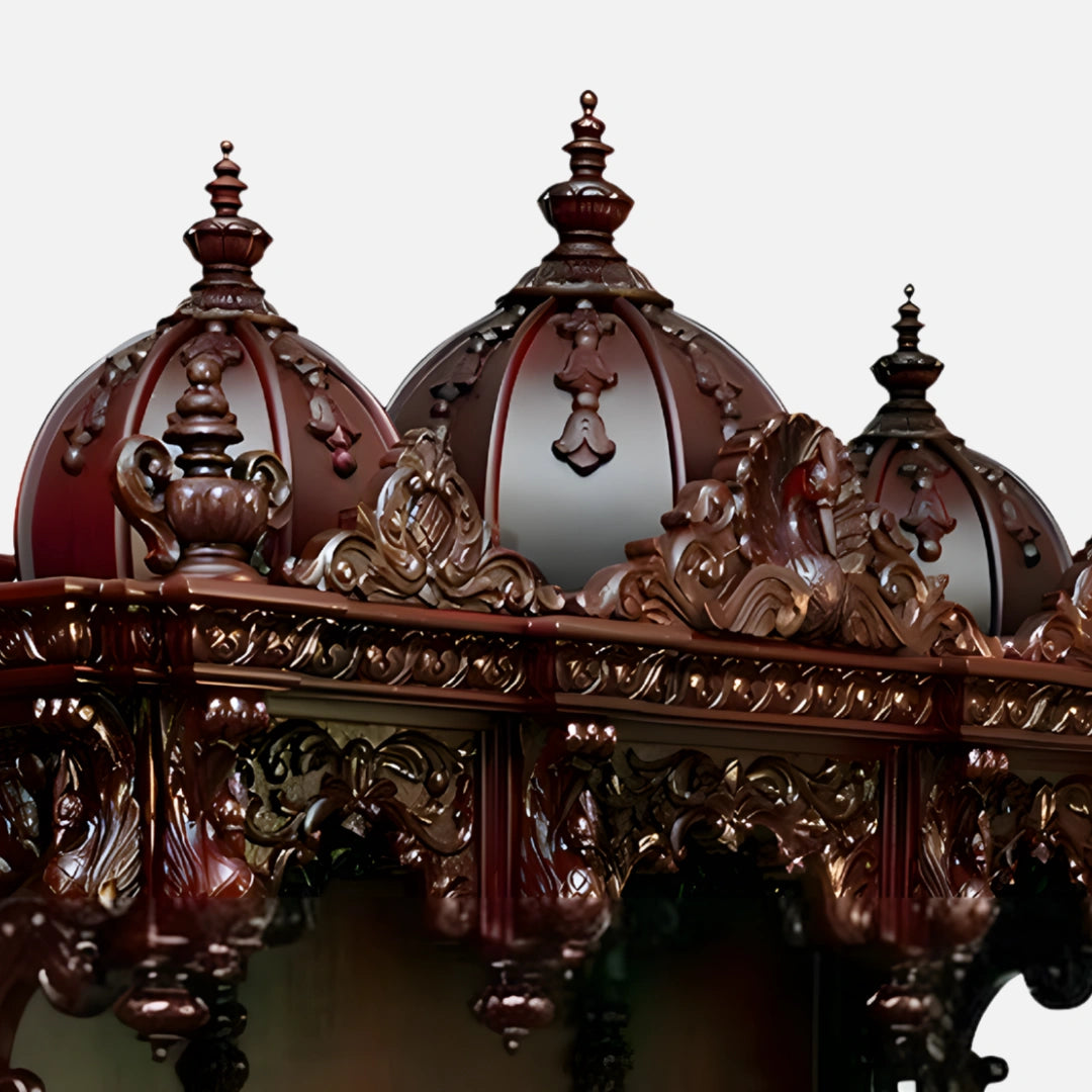 Kutralam Teak Wood Mandap (Cherry)dome carving 