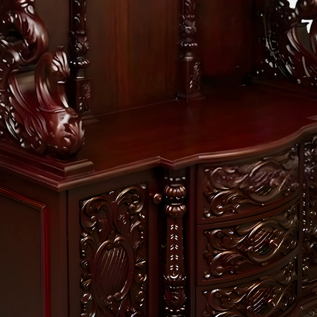 Kutralam Teak Wood Mandap (Cherry)drawers carving 