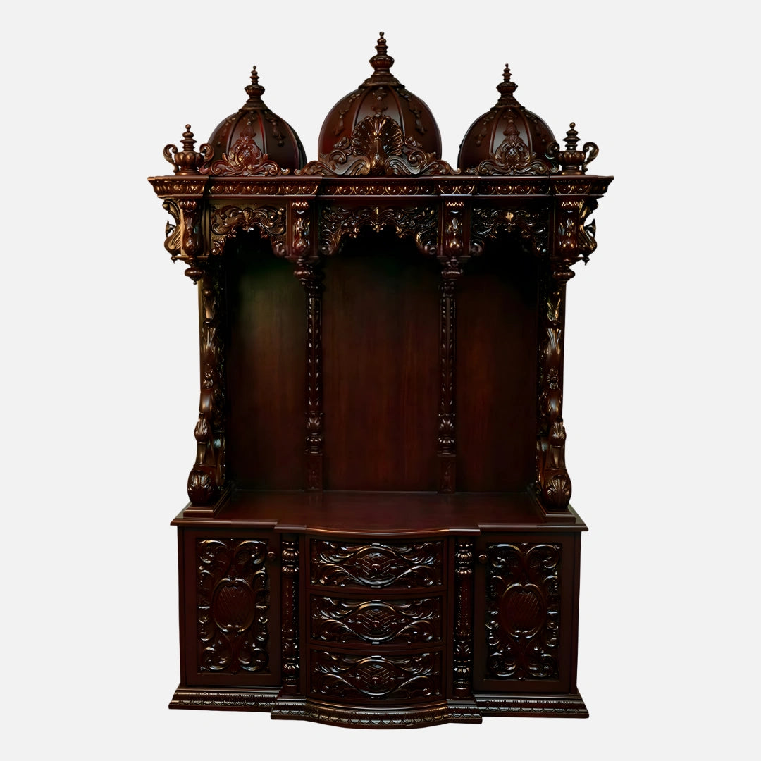 Kutralam Teak Wood Mandap (Cherry) front view 