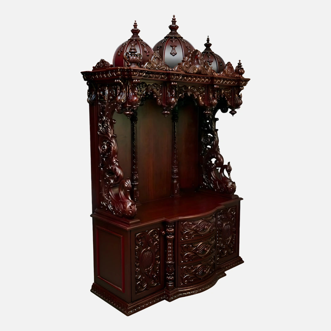 Kutralam Teak Wood Mandap (Cherry) side angle
