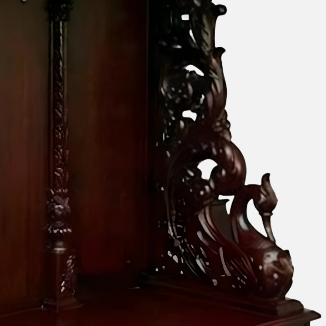 Kutralam Teak Wood Mandap (Cherry)side carving 