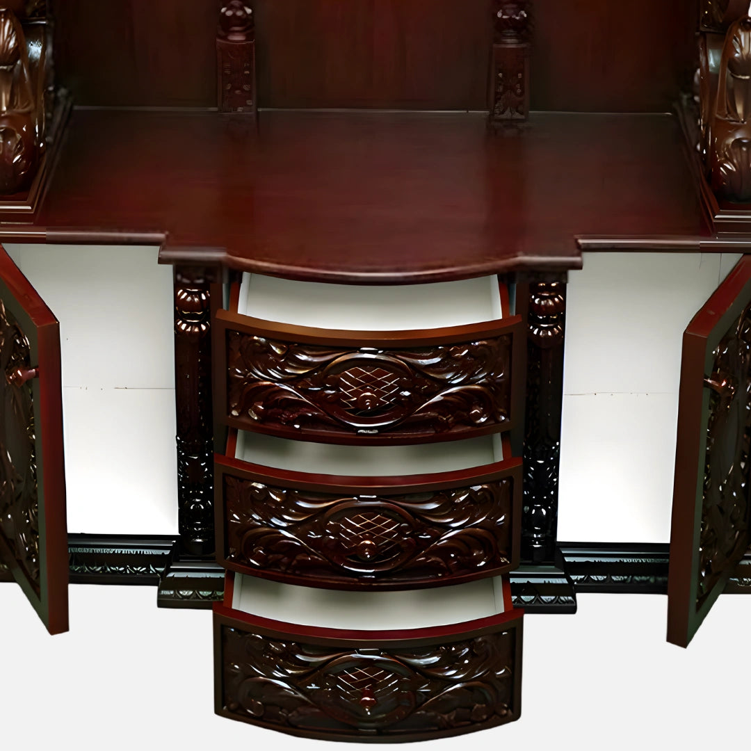 Kutralam Teak Wood Mandap (Cherry) storage