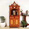 Kutustha Floor Rested Pooja Mandap with Door (Teak Gold) Lifestyle view