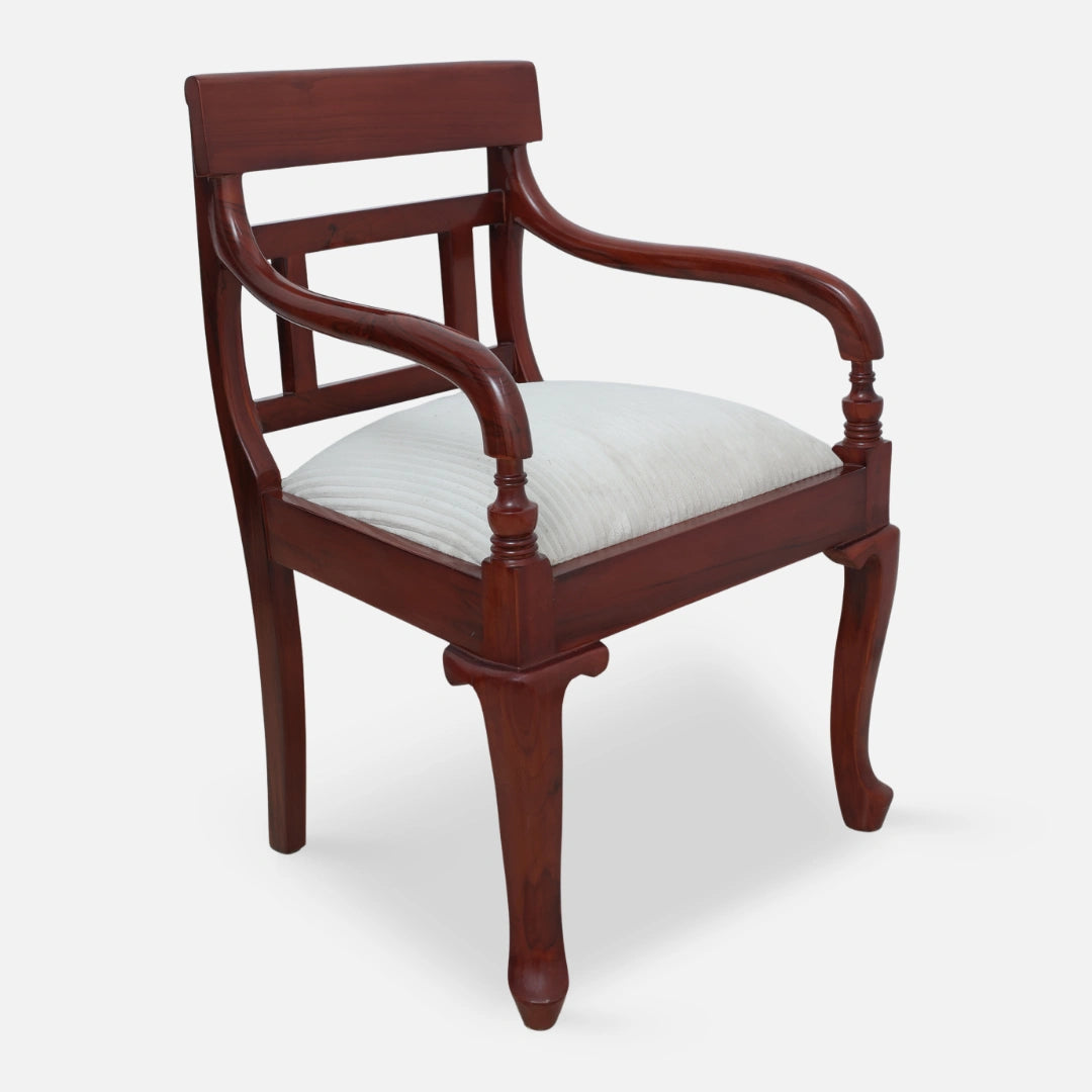 Kyoto Teak Wood Arm Chair (Brown) side angle 