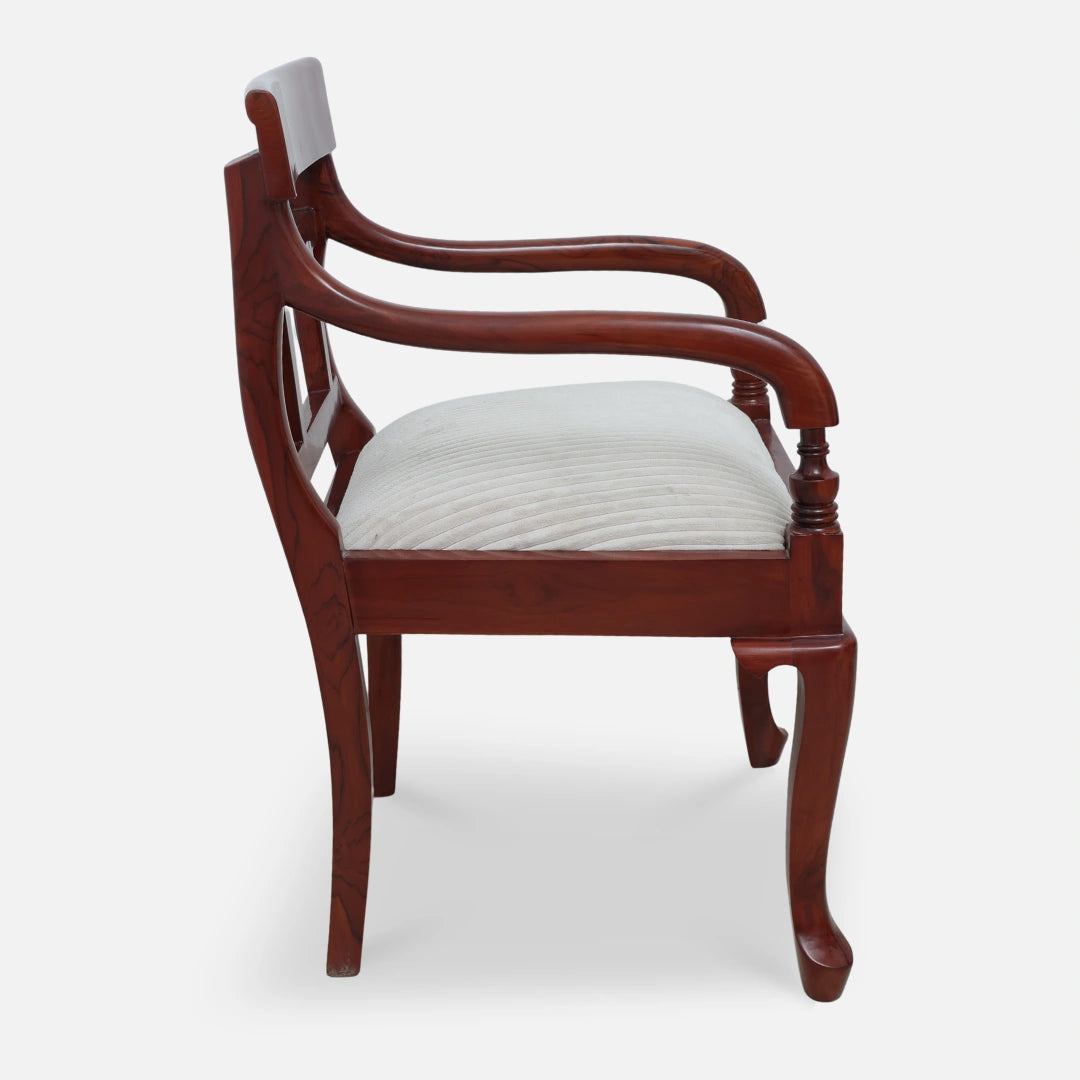 Kyoto Teak Wood Arm Chair (Brown) side view  