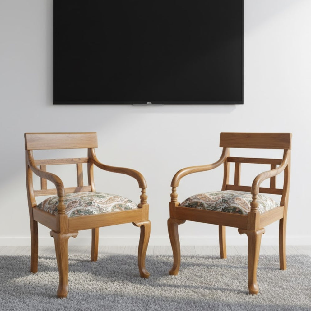 Kyoto Teak Wood Arm Chair (Teak) lifestyle view 