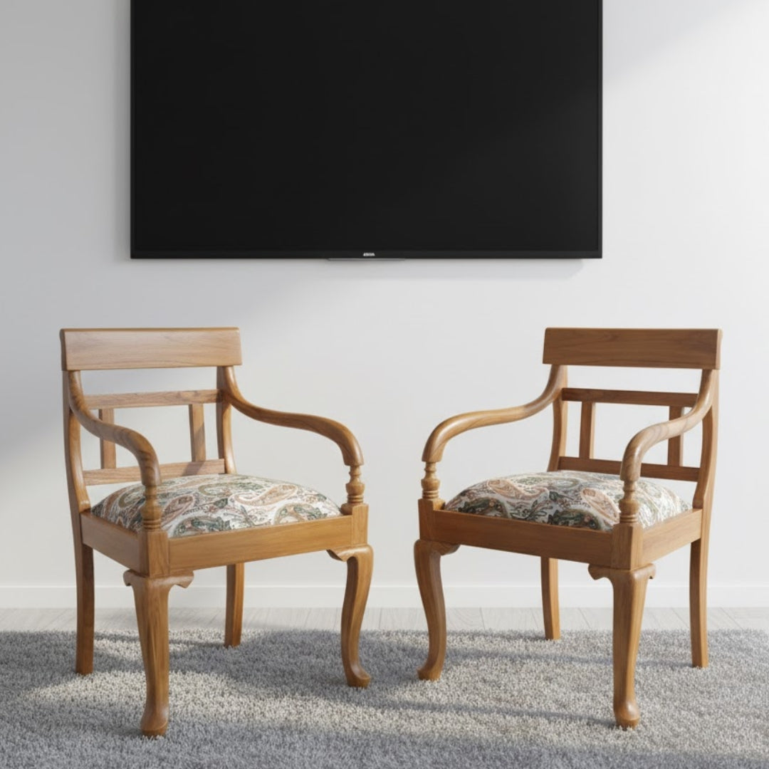 Kyoto Teak Wood Arm Chair (Teak) lifestyle view 