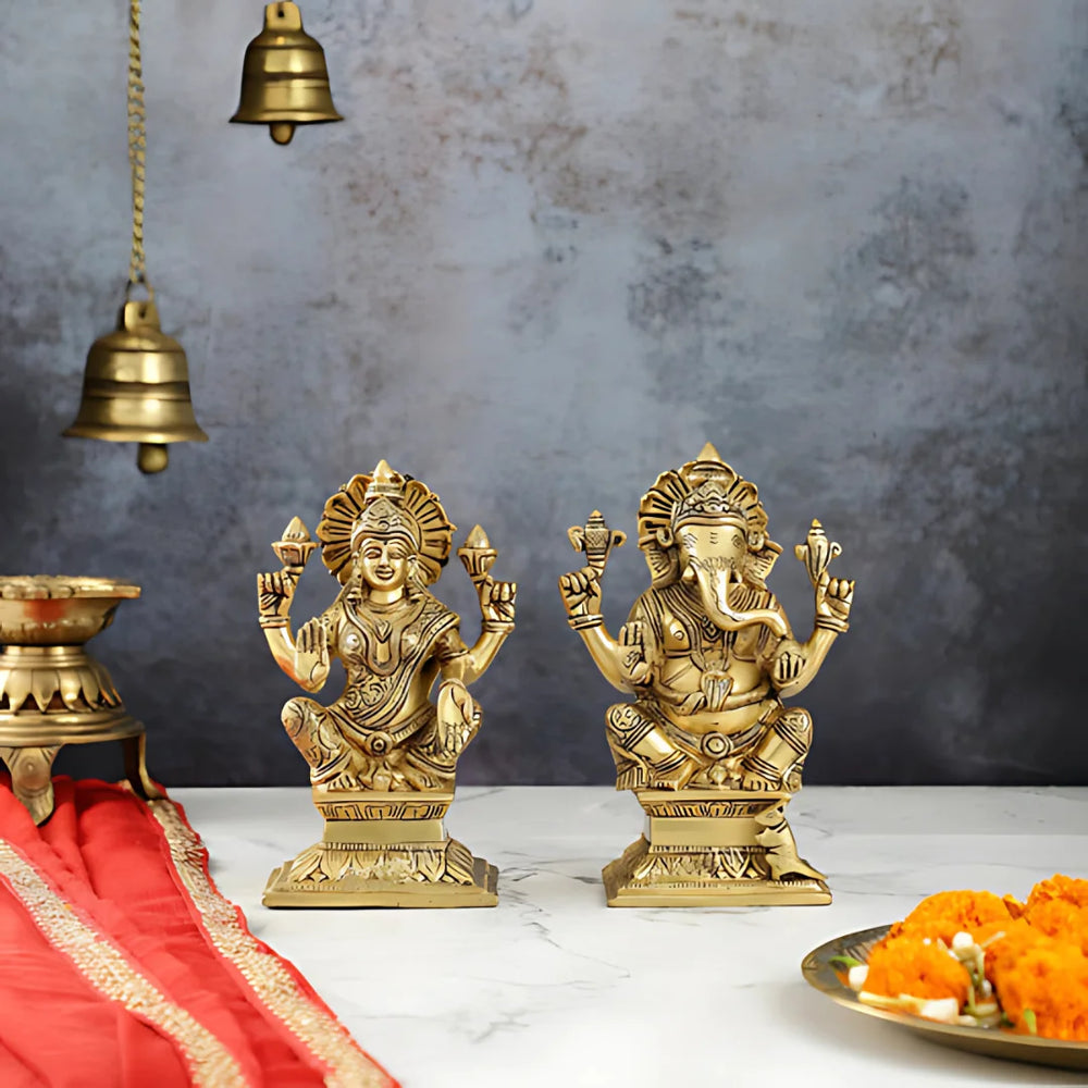 Lakshmi Ganesha Brass Idol 3 lifestyle view