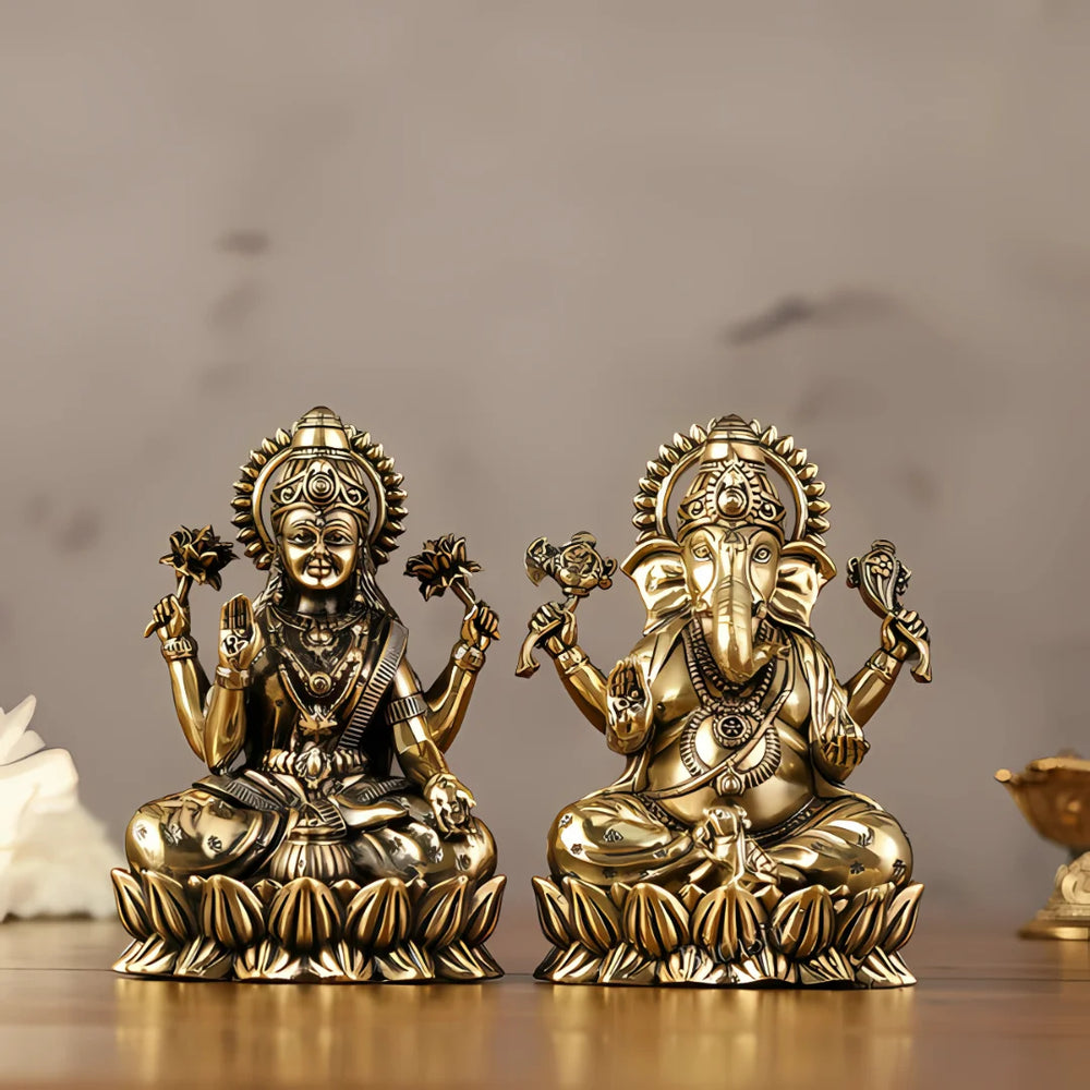 Lakshmi Ganesha Brass Idol 4 lifestyle view