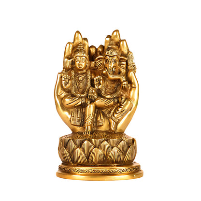 Lakshmi Ganesha Brass Idol 5 front view