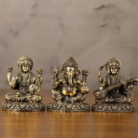 Lakshmi Ganesha Saraswati Brass Idol 3 lifestyle view