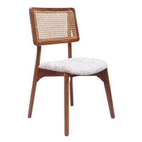 Lattice Teak Wood Dining Chair (Teak Gold) side angle