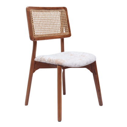 Lattice Teak Wood Dining Chair (Teak Gold) side angle