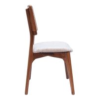 Lattice Teak Wood Dining Chair (Teak Gold) side view