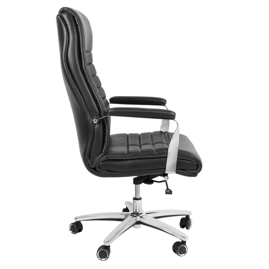 Lavesso Swivel Office Executive Chair (Black) Side Angle