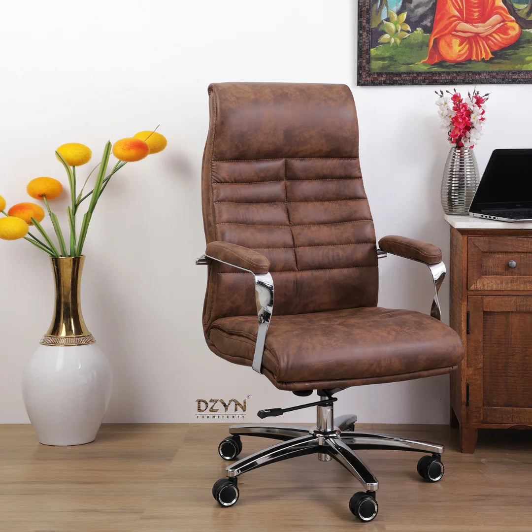 Lavesso Swivel Office Executive Chair (Brown) Lifeatyle View