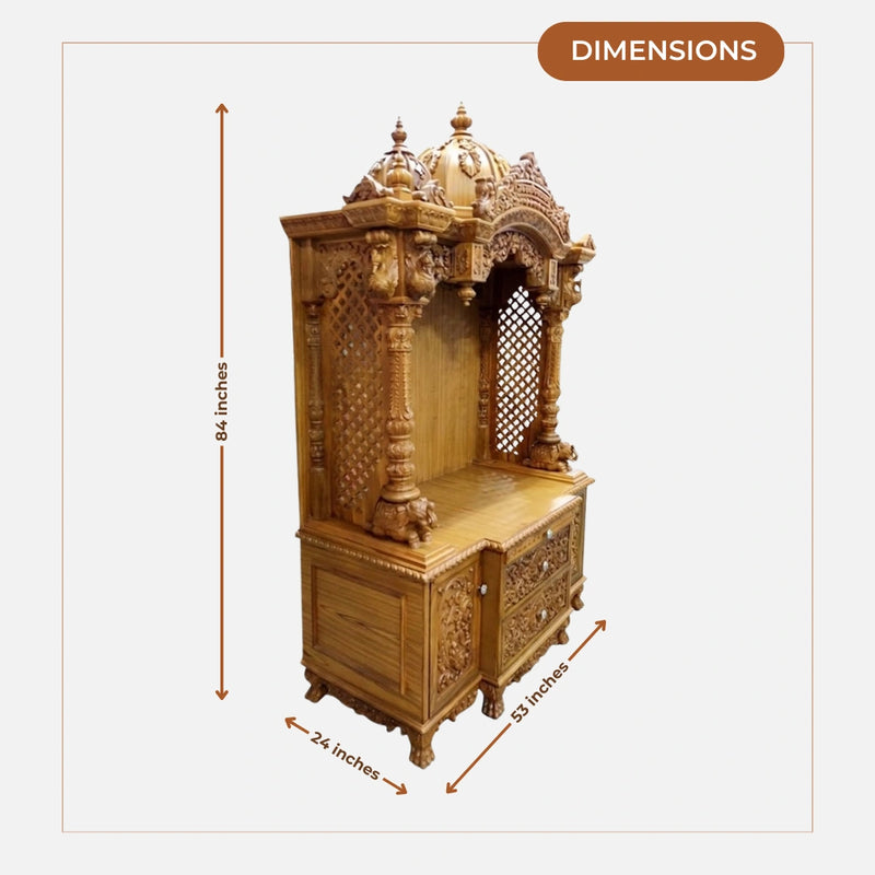 Lepakshi Teak Wood Mandap (Teak)dimensions