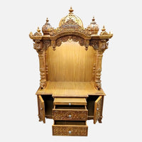 Lepakshi Teak Wood Mandap (Teak) open drawer front view 