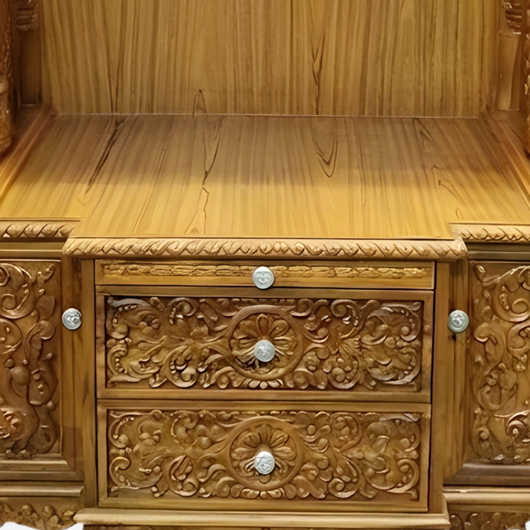Lepakshi Teak Wood Mandap (Teak) pooja area