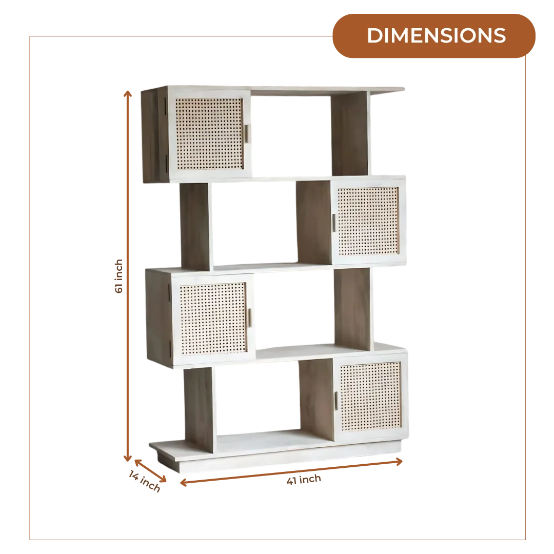 Libretto Wood Book Shelf (White) dimensions