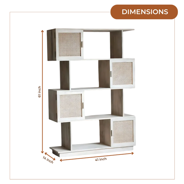 Libretto Wood Book Shelf (White) dimensions
