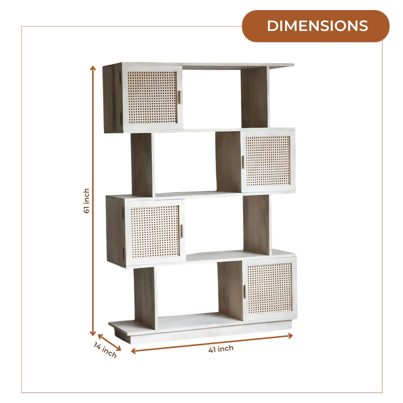 Libretto Wood Book Shelf (White) dimensions