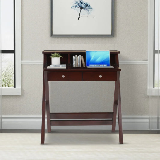 Wisdom Solid Wood Writing Table (Brown)