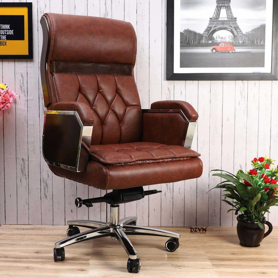 Lifeatyle View of Presidency Recliner Office Executive Chair (Brown)