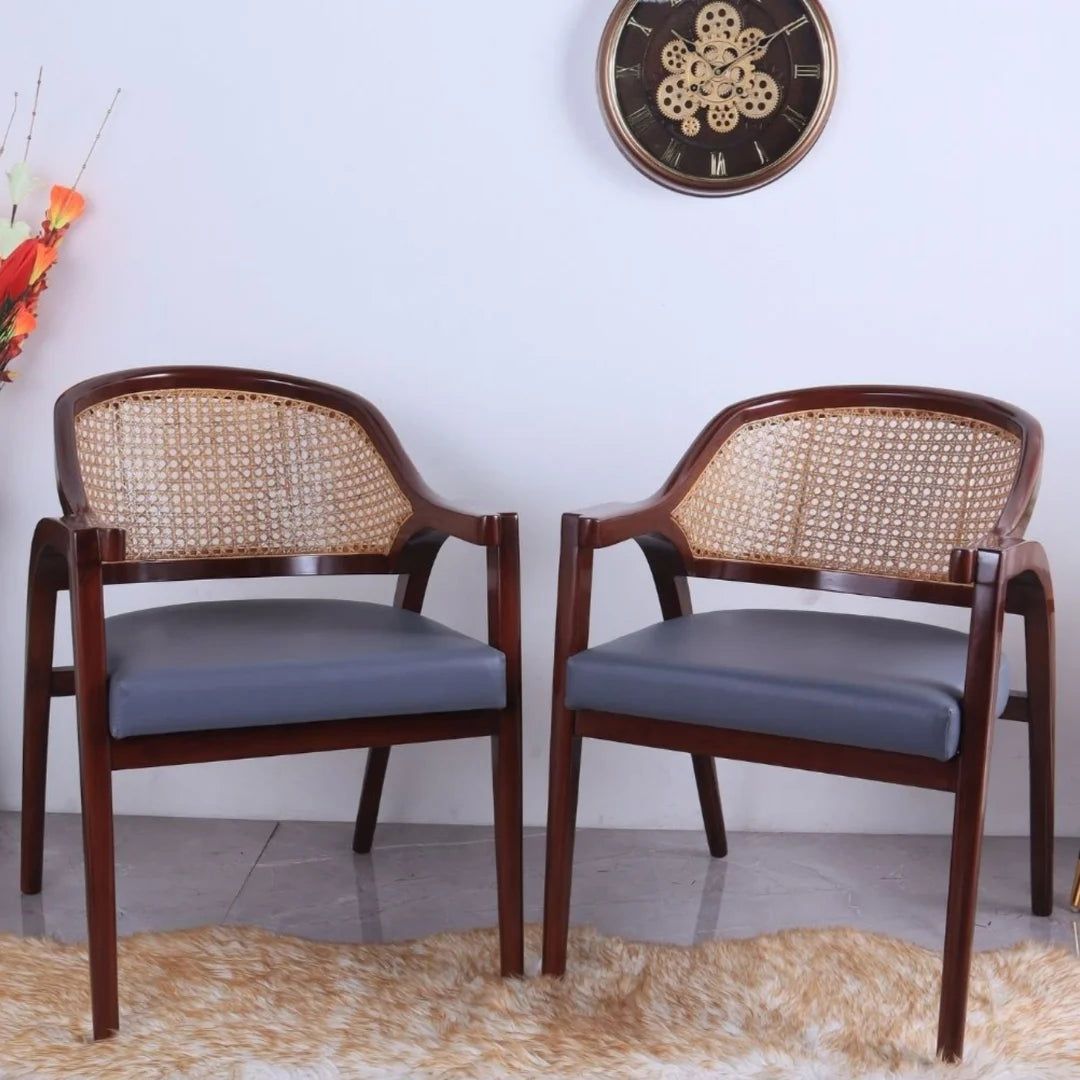 Lifestyle Image of Arbor Teak Wood Arm Chairs (Brown Grey)