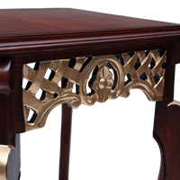 Lifestyle Image of Arcadia Teak Wood Planter Table (Brown) Side angle zoom view