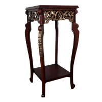 Lifestyle Image of Arcadia Teak Wood Planter Table (Brown) Side View
