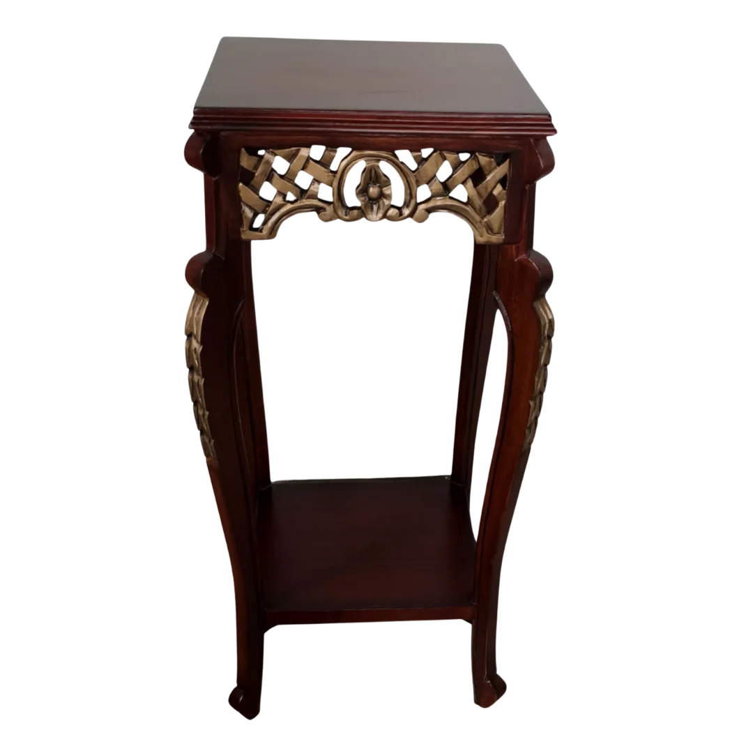 Lifestyle Image of Arcadia Teak Wood Planter Table (Brown) Top View