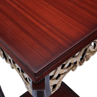 Lifestyle Image of Arcadia Teak Wood Planter Table (Brown) Zoom view on top