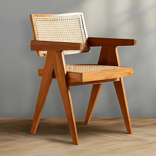 Avira Teak Wood Cane Chair (Natural)