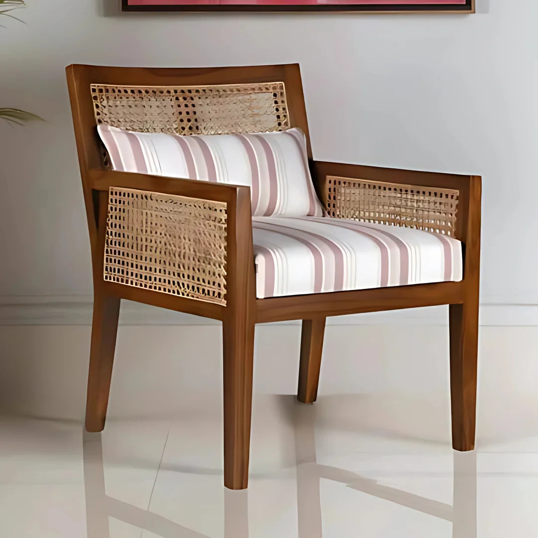 Lifestyle Image of Coastal Teak Wood Lounge Chair (Teak)