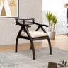 Cubico Teak Wood Arm Chairs (Brown Silver)