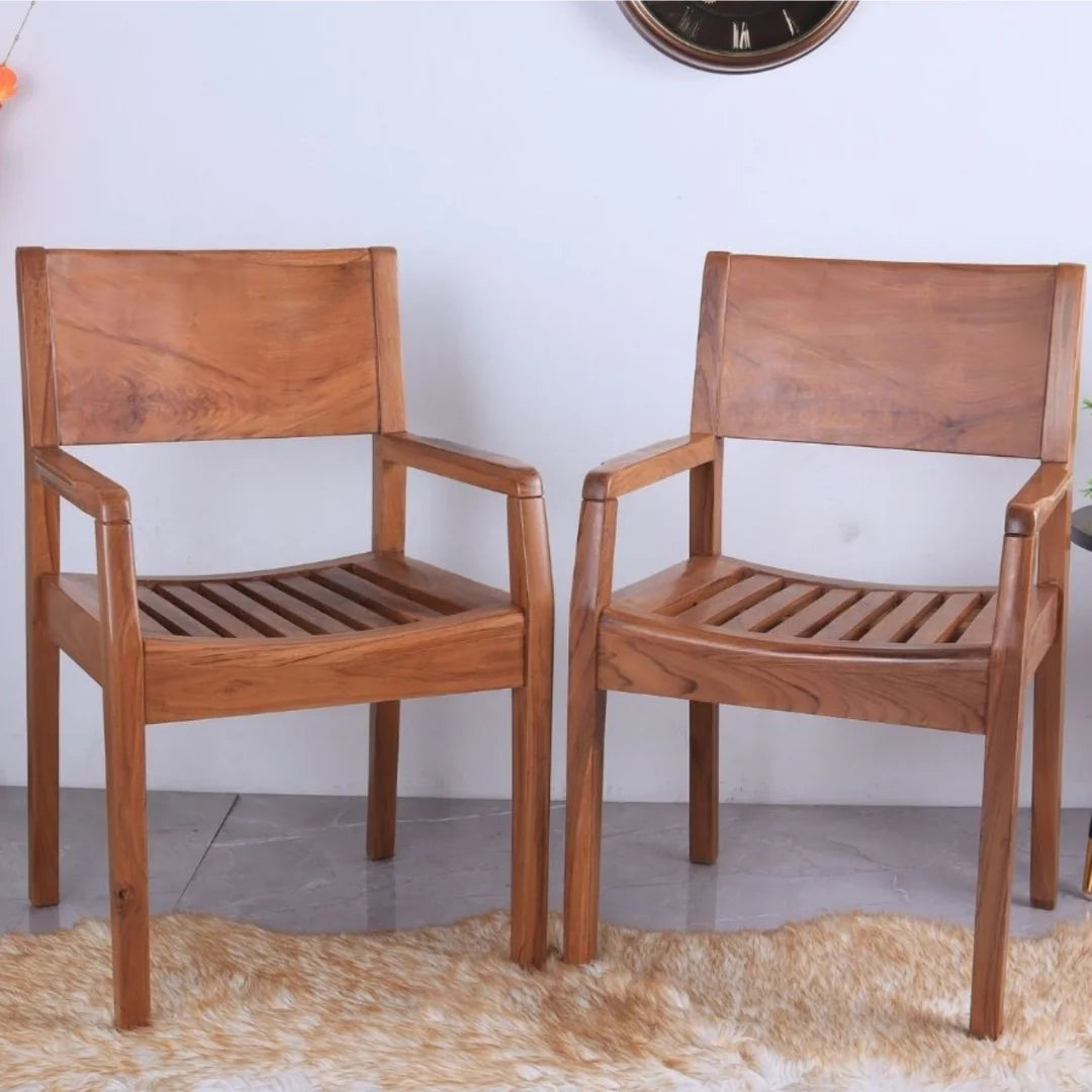 Lifestyle Image of Raviso Teak Wood Bedroom Chairs (Teak)