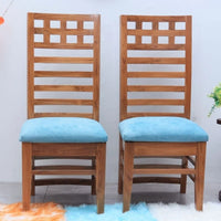Lifestyle Image of Stride Teak Wood Dining Chair (teak Blue)