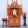 Vedashraya Floor Rested Pooja Mandap with Door (Teak Gold)
