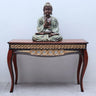 Vortex Solid Wood Console Table (Brown Gold)