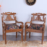 Zorano Teak Wood Arm Chairs (Teak Blue)