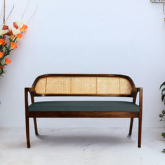 Arbor Solid Wood Love Sofa (Brown Grey)