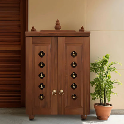 Lifestyle image of Divyana Pooja Mandir with Door (Teak)