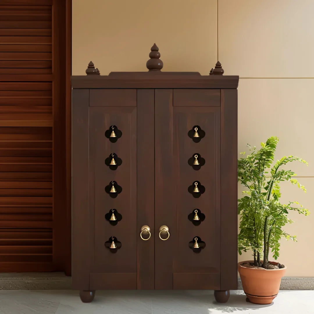 Lifestyle image of Divyana Pooja Mandir with Door (Wenge)