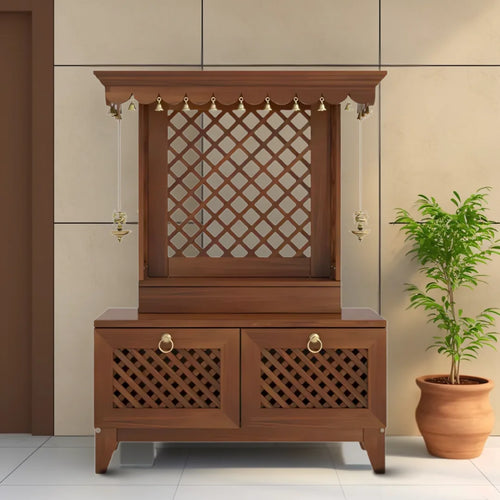 Pravaha Teak Wood Mandir (Teak)